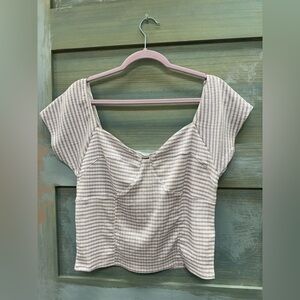 Women’s Cap Sleeve Gingham Corset Top